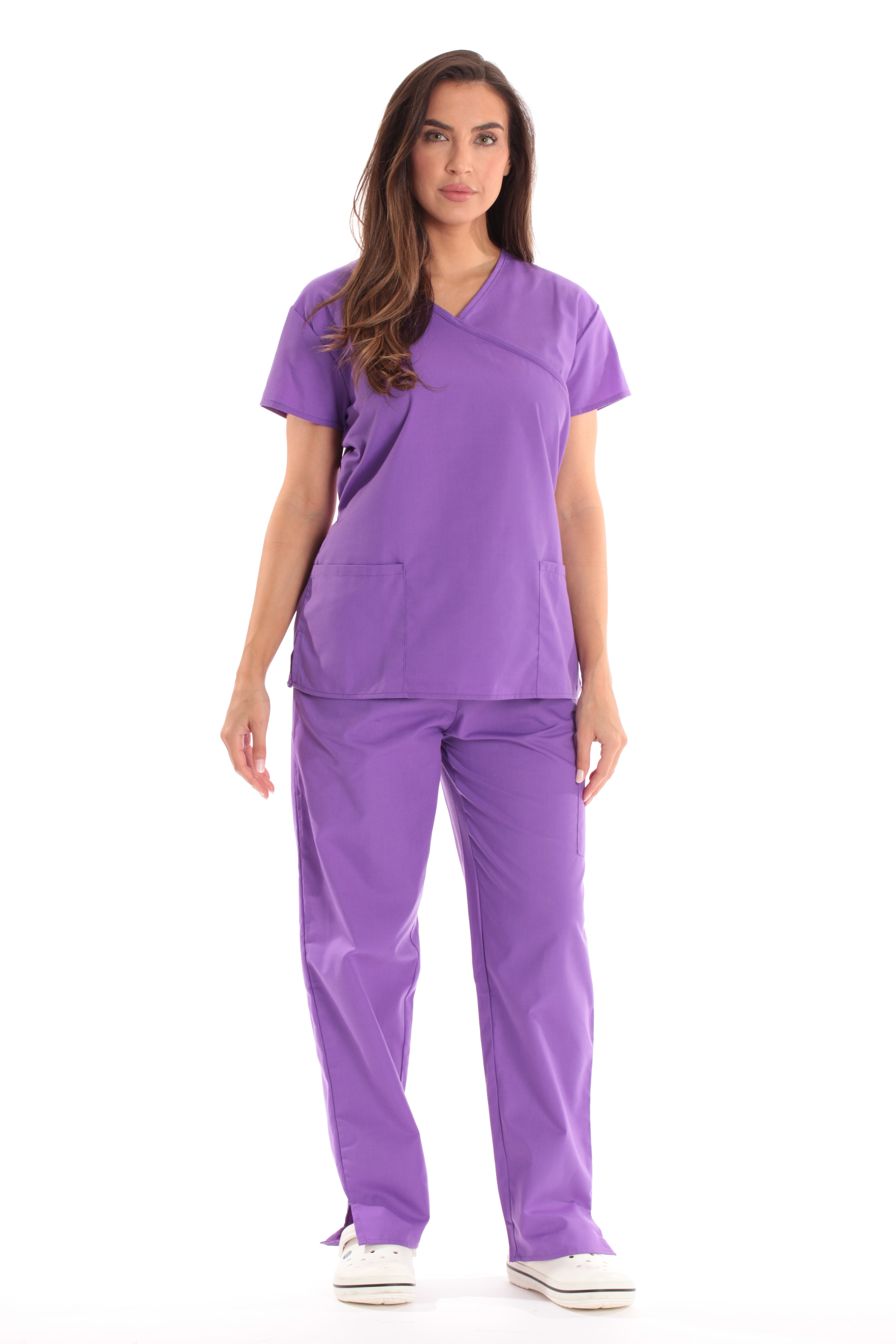 Just Love Women's Medical Scrub Sets - Mock Wrap Scrubs with Comfortable  Functionality (Jade With Jade Trim, Medium) 
