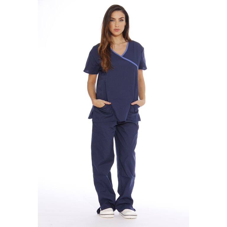 Just Love Women's Scrub Sets / Medical Scrubs (Mock Wrap) (Large