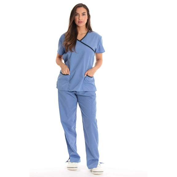 Just Love Tie Back Scrubs Set for Women 17777W-CN-1X (Ceil Navy, Small)