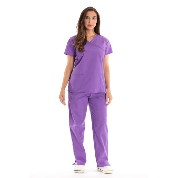 Just Love Women's Scrub Sets Medical Scrubs (Mock Wrap) - Comfortable and Professional Uniform in