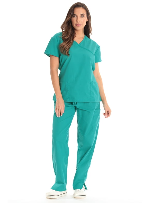 Just Love Women's Scrub Sets Medical Scrubs (Tie Back) (Medium, Teal)