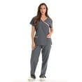 thumbnail image 1 of Just Love Women's Scrub Sets Medical Scrubs (Tie Back) (X-Large, Grey Pink), 1 of 2