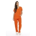 thumbnail image 1 of Just Love Women's Scrub Sets Six Pocket Medical Scrubs (V-Neck with Cargo Pant) (Orange, Medium), 1 of 4