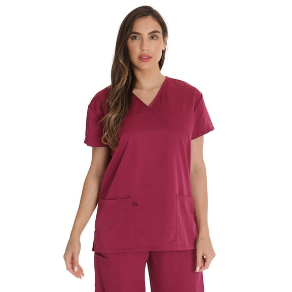 Just Love Women's Scrub Tops (Burgundy, Small)