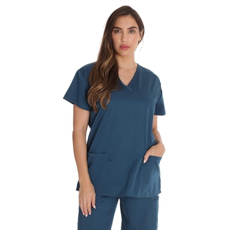 Just Love Women's Scrub Tops (Carribean Blue, Medium)