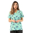 thumbnail image 1 of Just Love Women's Scrub Tops (Green Flower New, Medium), 1 of 3
