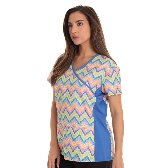 Just Love Women's Scrub Tops Nursing Scrubs 6815W-10301-XL (Multi Chevron, Medium)