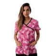 thumbnail image 1 of Just Love Women's Scrub Tops Nursing Scrubs (Pink Cat Meow Black Trim, Small), 1 of 3