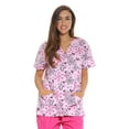 thumbnail image 1 of Just Love Women's Scrub Tops (Pink Flower, 3X), 1 of 3