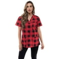thumbnail image 1 of Just Love Women's Scrub Tops (Red - Buffalo Plaid, X-Large), 1 of 3