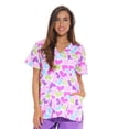 thumbnail image 1 of Just Love Women's Scrub Tops / Scrubs - Extra Small - Pink Flower (White Ribbon Heart, Small), 1 of 3