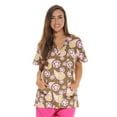 thumbnail image 1 of Just Love Women's Scrub Tops / Scrubs - Pink Flower (Brown Paisley, Small), 1 of 3