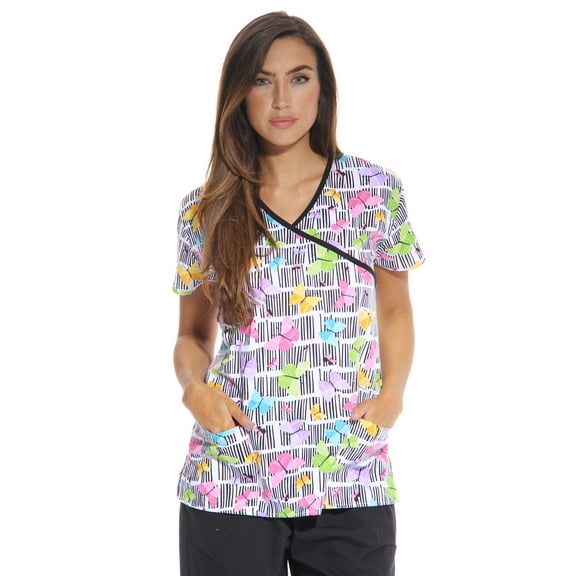 Just Love Womens Scrub Tops - V-Neck Nursing Scrubs with 2 Pockets