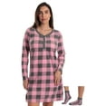 thumbnail image 1 of Just Love Women’s Small Checkerboard Print Nightshirt, Pink, 1 of 4