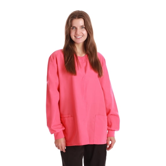 Just Love Women's Solid Scrub Jacket - Comfortable and Professional Uniform Coat (Coral, Large)