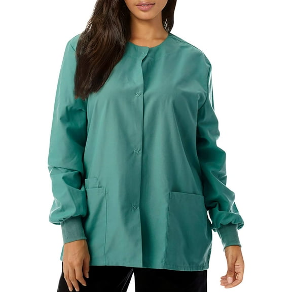 Just Love Women's Solid Scrub Jacket - Comfortable and Professional Uniform Coat (Jade, Large)
