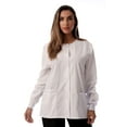 thumbnail image 1 of Just Love Women's Solid Scrub Jacket - Comfortable and Professional Uniform Coat (White, X-Large), 1 of 3
