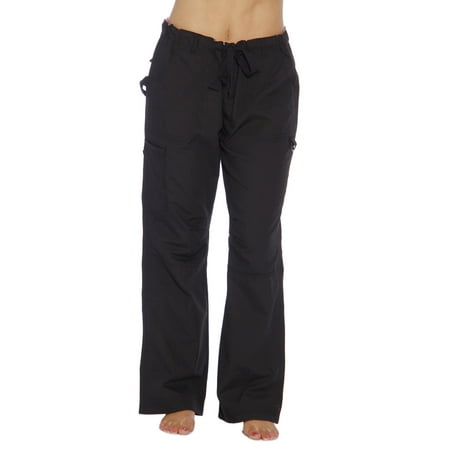 Just Love Women's Jogger Scrub Pants Slim Fit, Durable Medical Uniform for Nurses (Black Utility, Medium)