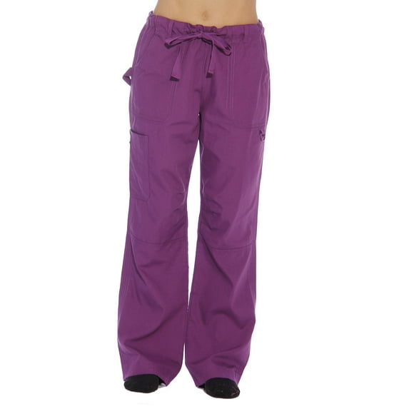 Just Love Women's Solid Utility Scrub Pants - Comfortable and Durable Medical Workwear (Eggplant Utility, Small)