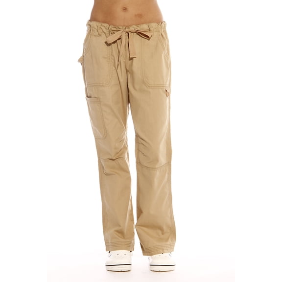 Just Love Women's Jogger Scrub Pants  Slim Fit, Durable Medical Uniform for Nurses (Khaki Utility, Large)