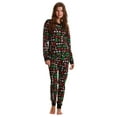 thumbnail image 1 of Just Love Women's Thermal Underwear Pajamas Set (Black - Holiday Mash Up, X-Small), 1 of 3