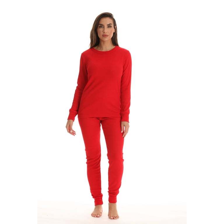 New w/Tags Stars Above Size M Womens 2 Piece Thermal Pajamas Red