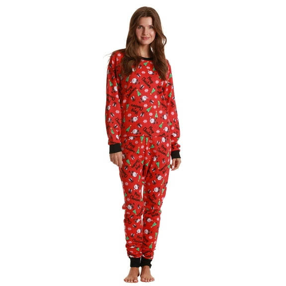 Just Love Womens Thermal Underwear Pajama Set Ultra-Warm Base Layer Sleepwear (Red - Christmas, X-Small)