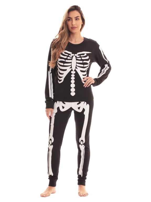 Women's Thermal Underwear Pajamas Set (Skeleton, Small)