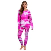 Just Love Women's Tie Dye Two Piece Pajama Set (Tie Dye Pink, X-Large)