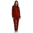 thumbnail image 1 of Just Love Women's Tie Dye Two Piece Thermal Pajama Sets (Buffalo Plaid Red, Small), 1 of 3