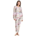 thumbnail image 1 of Just Love Women's Tie Dye Two Piece Thermal Pajama Sets (White - Splatter, X-Small), 1 of 3