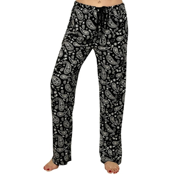 Just Love Women's Ultra-Soft Pajama Pants – Cozy Lounge Sleepwear (Rodeo Bandana - Black, 2X)