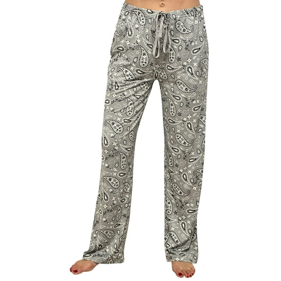 Just Love Women's Ultra-Soft Pajama Pants – Cozy Lounge Sleepwear (Rodeo Bandana - Grey, Large)