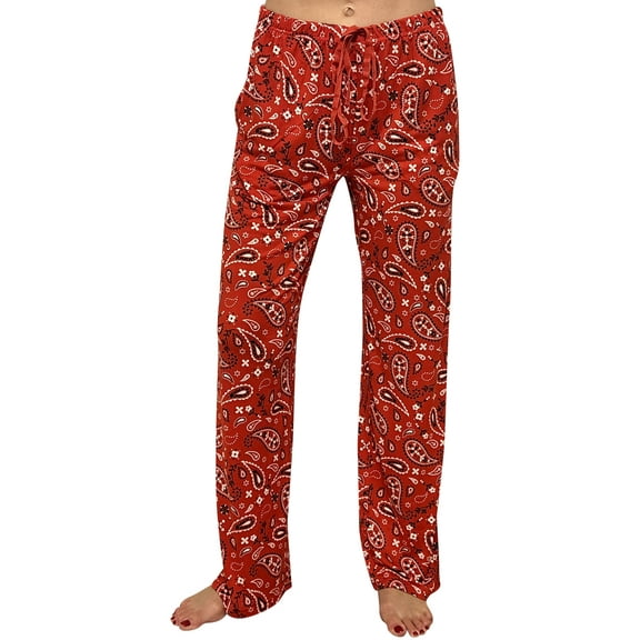 Just Love Women's Ultra-Soft Pajama Pants – Cozy Lounge Sleepwear (Rodeo Bandana - Red, X-Small)