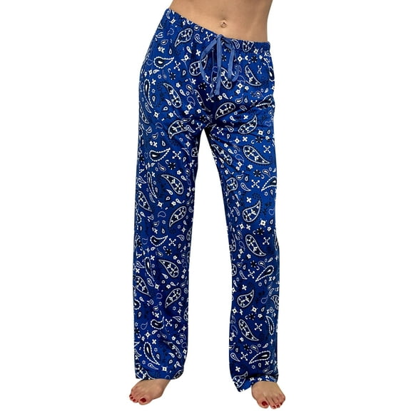 Just Love Women's Ultra-Soft Pajama Pants – Cozy Lounge Sleepwear (Rodeo Bandana - Royal, Medium)