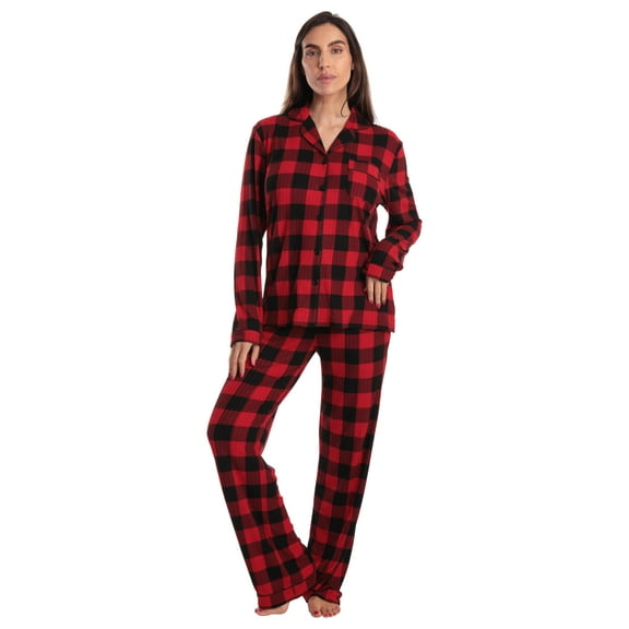 Just Love Women's Ultra-Soft Pajama Set – Cozy & Luxurious Loungewear (Buffalo Plaid Red Black, 3X)
