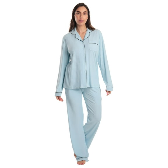 Just Love Women's Ultra-Soft Pajama Set – Cozy & Luxurious Loungewear (Solid Blue, 1X)