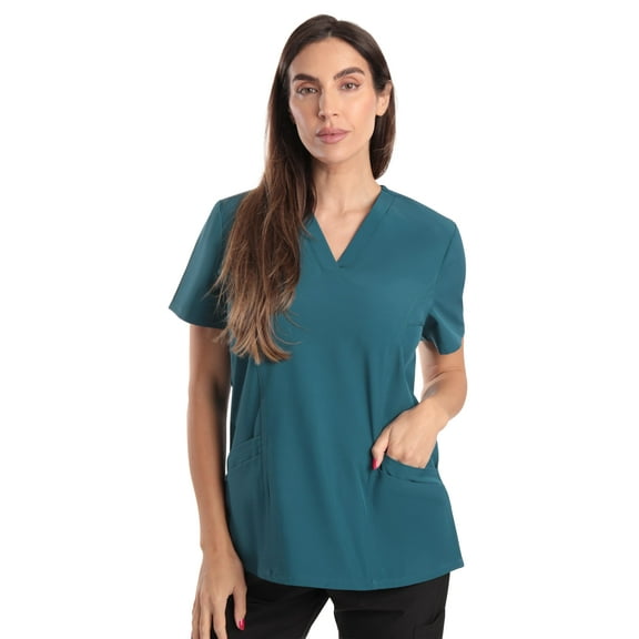 Just Love Women's V-Neck Printed Scrub Top