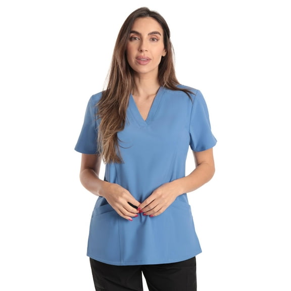 Just Love Women's V-Neck Printed Scrub Top