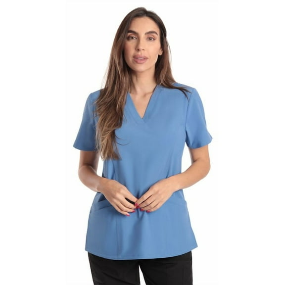Just Love Women's V-Neck Printed Scrub Top