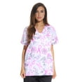 thumbnail image 1 of Just Love Women's V-Neck Printed Scrub Top (Ribbon Print 3, Medium), 1 of 2