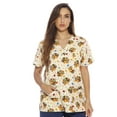 thumbnail image 1 of Just Love Women's V-Neck Printed Scrub Top (Turkey, Medium), 1 of 2