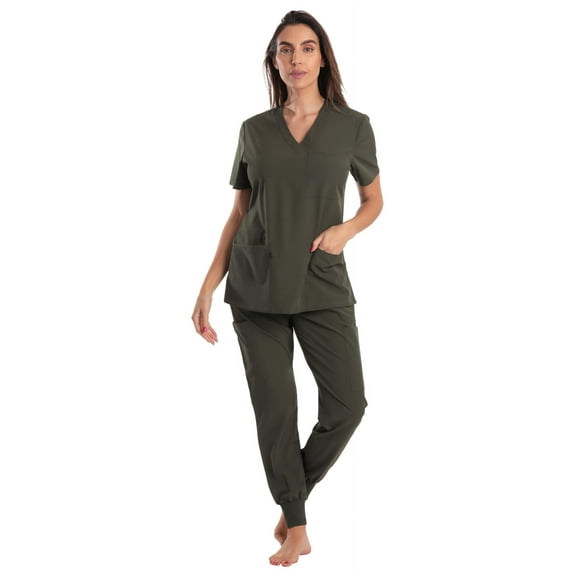 Just Love Women's V-Neck Scrub Set with Jogger Pants Comfortable and Stylish Medical Uniform