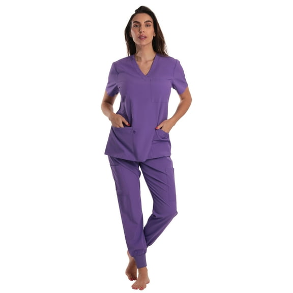 Just Love Women's V-Neck Scrub Set with Jogger Pants  Comfortable and Stylish Medical Uniform