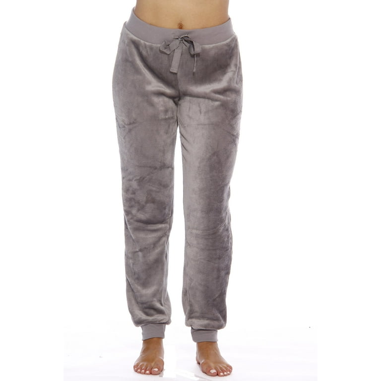 Just Love Women's Velour Plush Jogger Pants - Soft and Cozy Lounge (Nickel  Cement, 1X Plus, Regular)