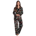 thumbnail image 1 of Just Love Womens Pajama Set  Comfortable, Chic Sleepwear (Black - Xmas Lights Fleece, Small), 1 of 3