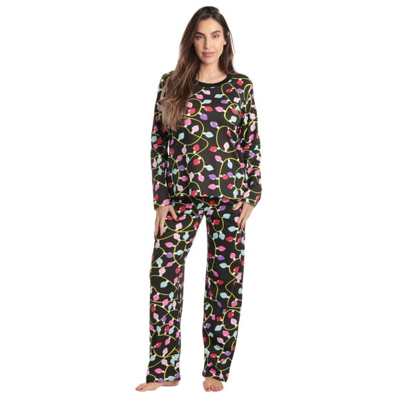 Just Love Womens Pajama Set Elegant, Relaxing Sleepwear (Xmas Lights Long Sleeve, 3X)
