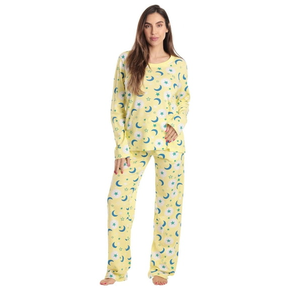 Just Love Womens Pajama Set Elegant, Relaxing Sleepwear (Yellow - Celestial Glow Long Sleeve, Small)