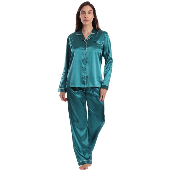 Just Love Womens Pajama Set (Satin Peacock, Large)