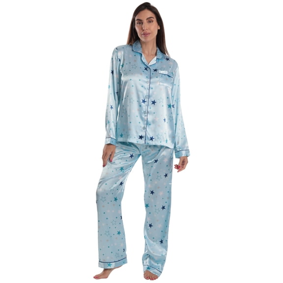 Just Love Womens Pajama Set (Satin Starzy Blue, Medium)